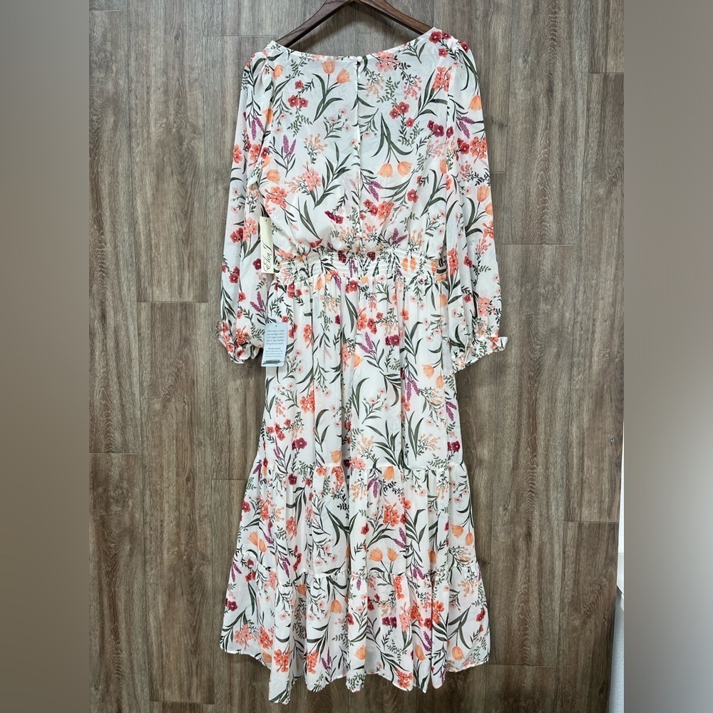 NWT Eliza J Floral Midi Dress - Picture 2 of 12